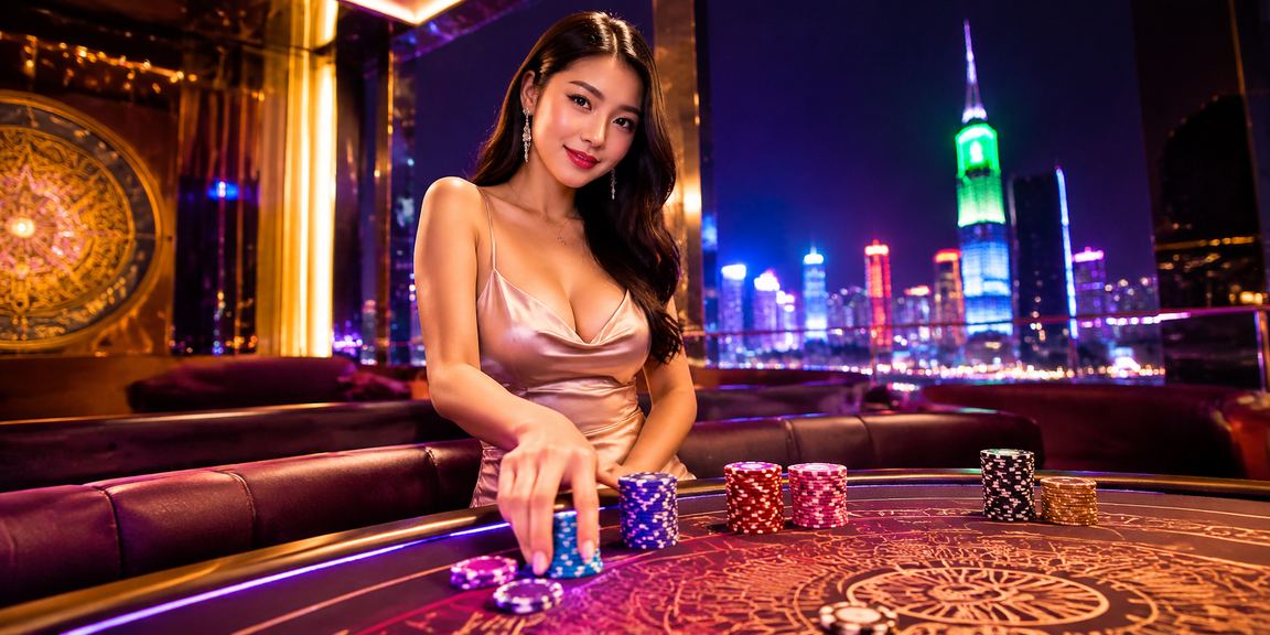 Khu giải trí casino neon rực rỡ tại Thành phố Hồ Chí Minh về đêm